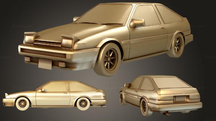 Автомобили и транспорт (Toyota AE86 Труено, CARS_3713) 3D модель для ЧПУ станка